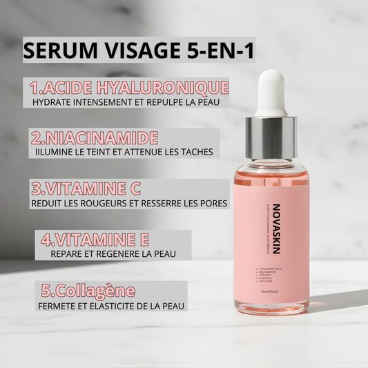NOVASKIN SÉRUM VISAGE À L’ACIDE HYALURONIQUE 5-EN-1 RAFFERMISSANT